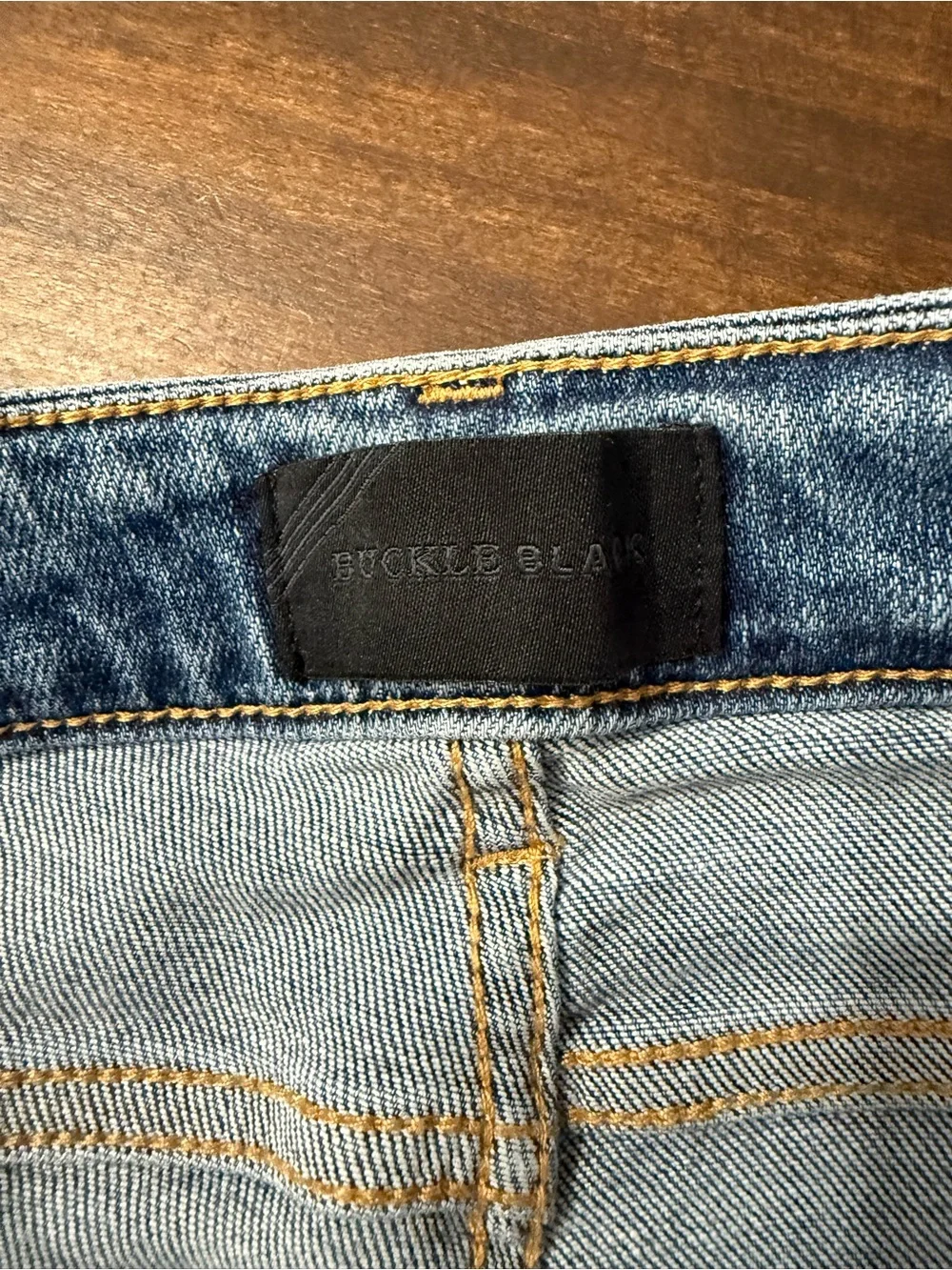 Buckle Faded Blue Skinny Jeans with Raw Hem - Picture 5 of 9